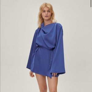 Nasty gal petite cowl neck flared sleeve mini dress